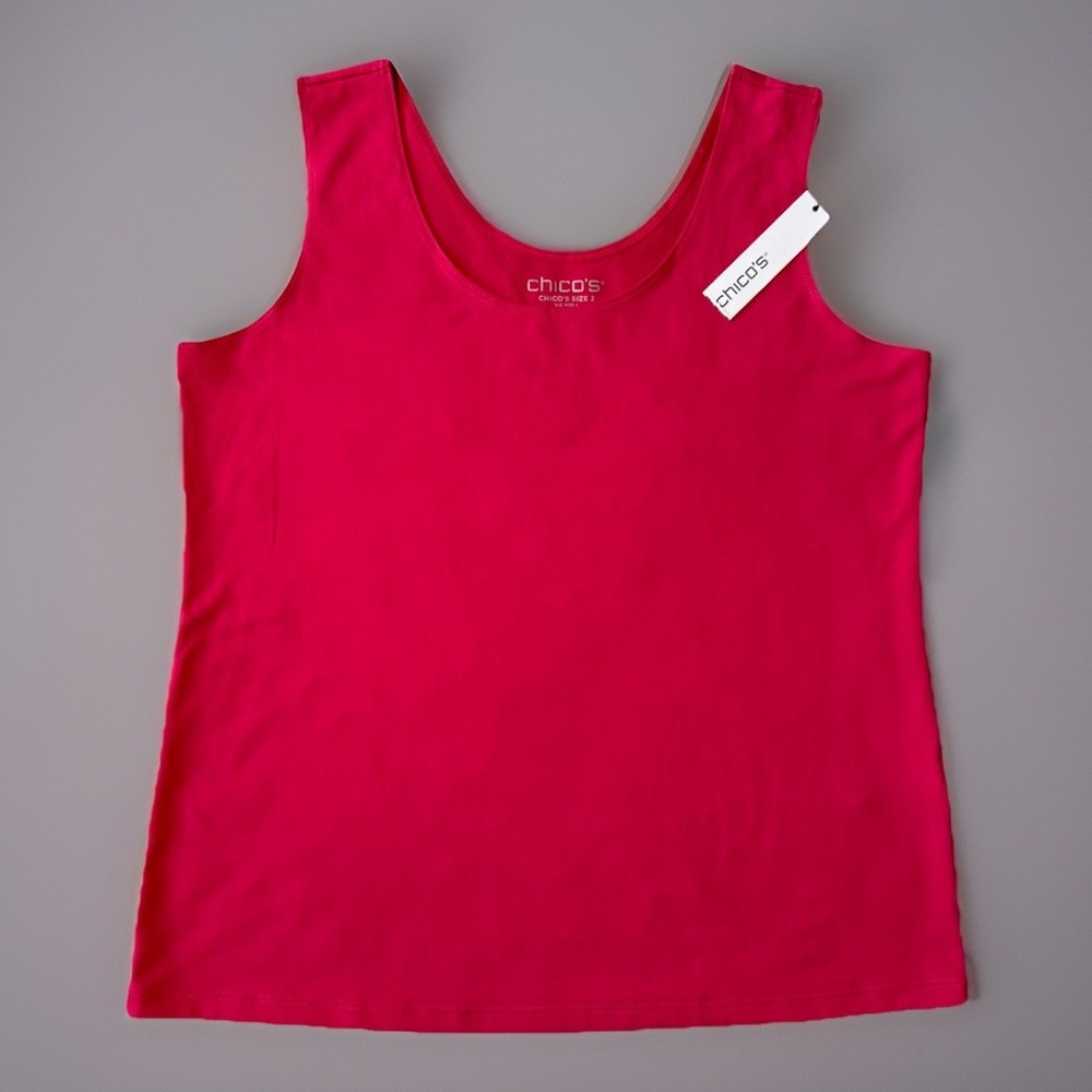 NWT Chico's Tank Top Pink Sleeveless Stretchy Women's Size‎ 2